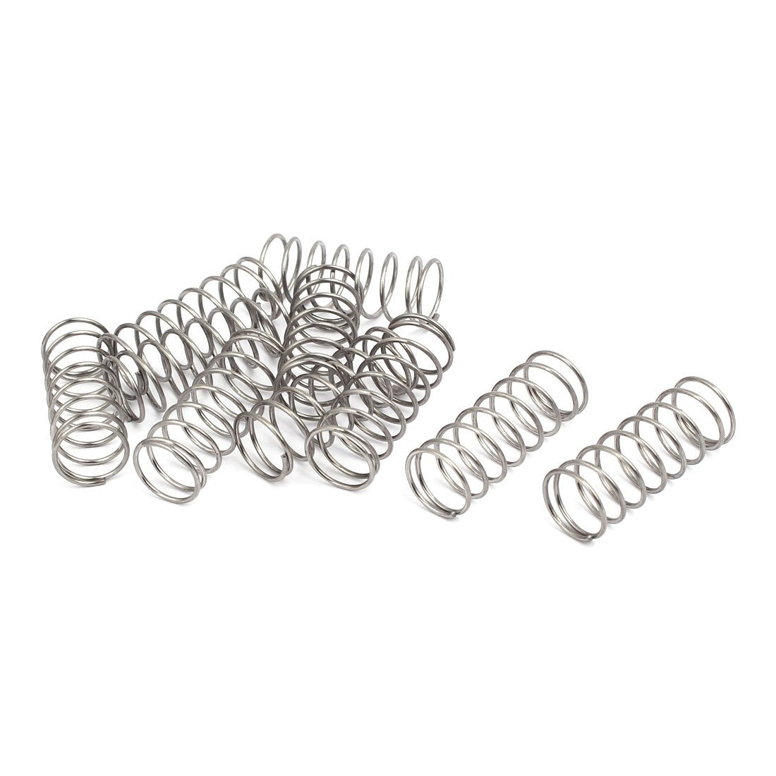 Compression Spring,304 Stainless Steel,14mm OD,1mm Wire Size,35mm Free Length,Silver Tone,10Pcs