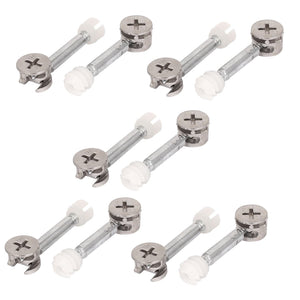 3-in-1 Furniture Connecting Kit 15mm OD Cam Fitting, M6x40mm Dowel Screws, 5mm OD Pre-Inserted Nut 10 Sets