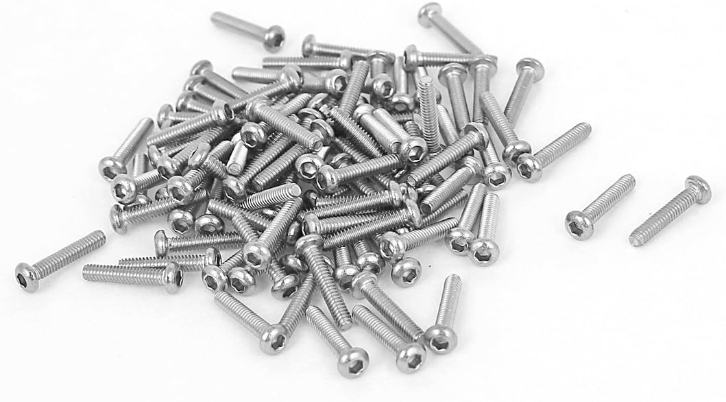M2x10mm Stainless Steel Hex Socket Button Head Bolts Screws 100 Pcs
