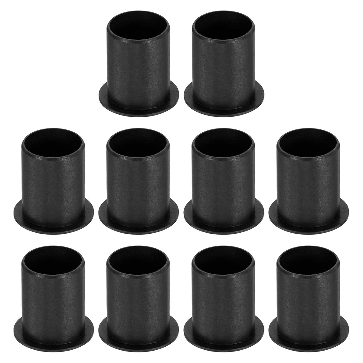 10Pcs Flanged Sleeve Bearing, Plastic Bushing ID 17mm x OD 19mm x Length 25mm POM Bushing, Black