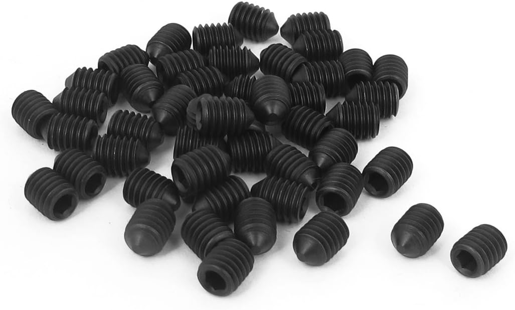 M6x8mm Hex Socket Set Cone Point Grub Screws 50pcs