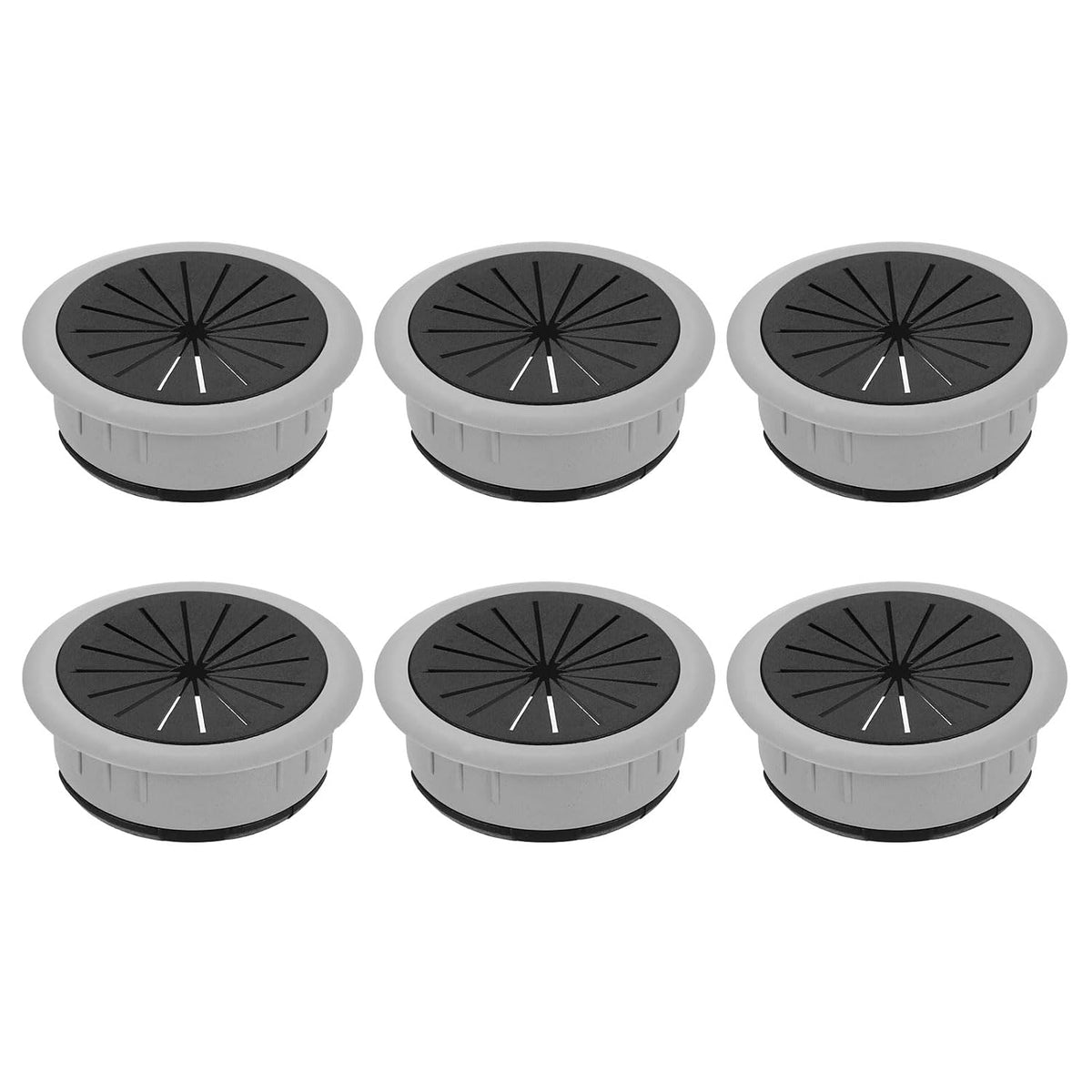 6 Pcs Desk Grommet, 1.97 Inch 50mm Desk Cable Hole Covers, Wire Hole Insert for Home Office Table Cabinet Cord Organizer, Gray