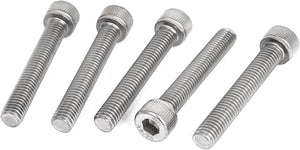 M8 x 50mm Threaded Stainless Steel Hex Socket Head Cap Screws 5 Pcs