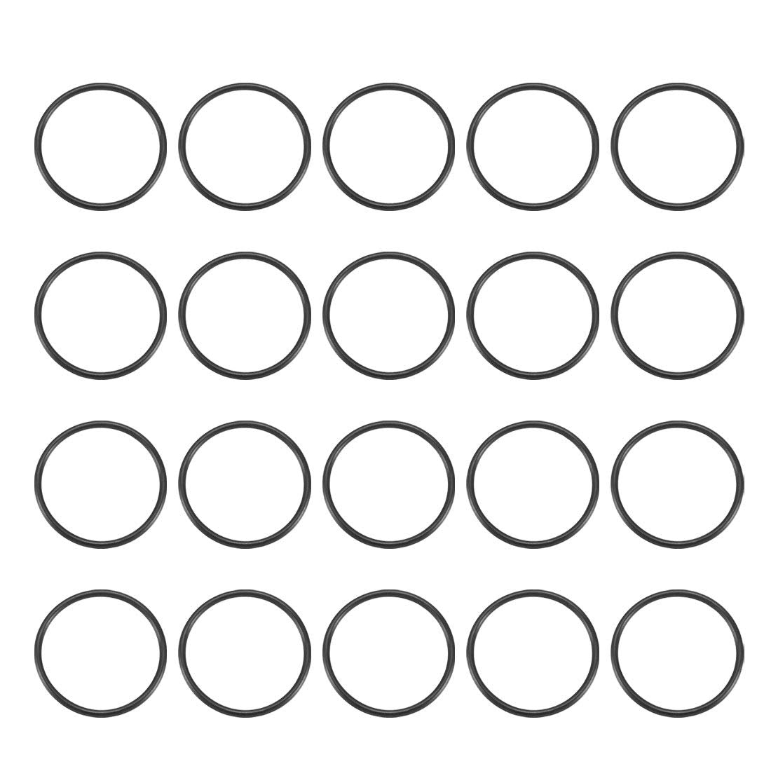 Nitrile Rubber O-Rings, 25mm OD 22mm ID 1.5mm Width, Metric Sealing Gasket Pack of 20