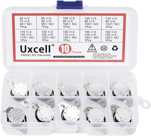 10pcs NC KSD301 Thermostat 90-150°C(194-302°F) Temperature Thermal Control Switch 90 95 100 105 110 115 120 130 140 150°C Normally Close Assortment Kit