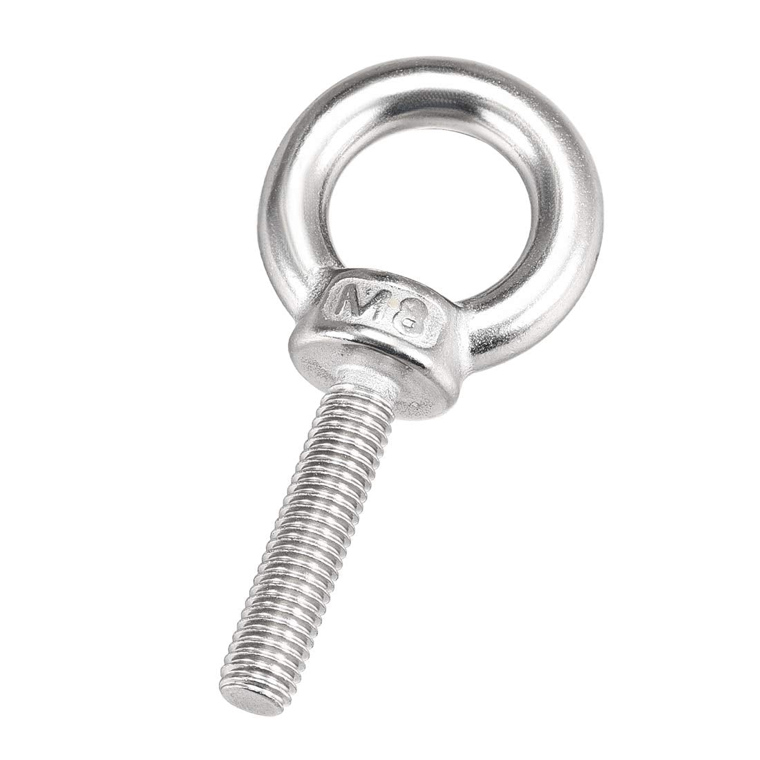Lifting Eye Bolt M8 x 35mm Male Thread 304 Stainless Steel for Hanging, Pack of 2