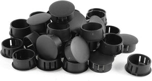 Plastic Locking Panel Hole Plugs 7/8 Inch 22mm Dia. 40 Pcs Black