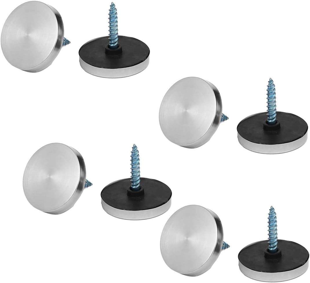 Glass Table 25mm Dia 304 Stainless Steel Mirror Screws Cap Cover Nails 8PCS