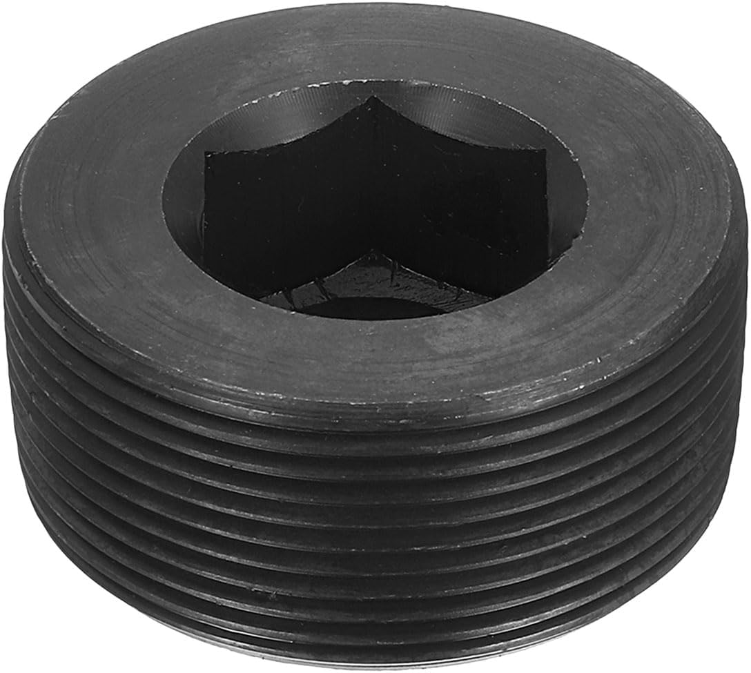 1Pcs Male Thread Socket Pipe Plug, PT 2" Carbon Steel Internal Hex Thread Pipe Caps for Pipe Fitting and Sealing, Black