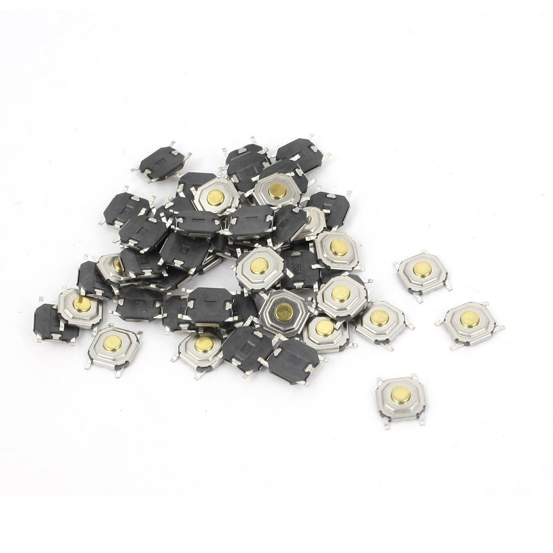 100 Pcs 5mmx5mmx1.5mm 4 Pins Surface Mounted Devices Momentary Tact Tactile Micro Switches