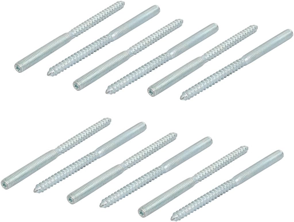 M6x90mm Carbon Steel Zinc Plated Torx Head Self-Tapping Hanger Bolt 12pcs