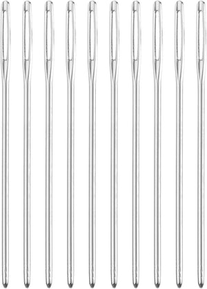 100Pcs Large Eye Needles, 1.81" 1.05mm High Carbon Iron Embroidery Thread Needle Sewing Blunt Needle Knitting Needles for Hand Sewing Art Crafts, Silver