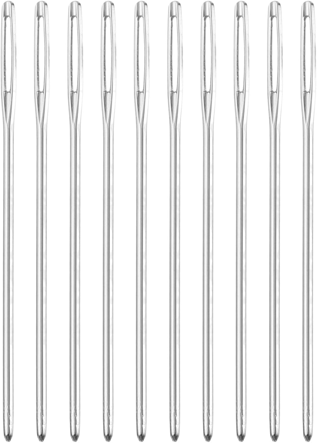 100Pcs Large Eye Needles, 1.81" 1.05mm High Carbon Iron Embroidery Thread Needle Sewing Blunt Needle Knitting Needles for Hand Sewing Art Crafts, Silver
