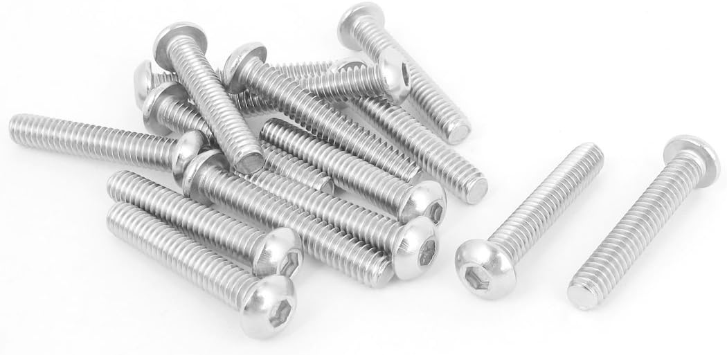 1/4 Inch-20x1-1/2 Inch Hex Socket Button Head Bolts Screws 15pcs