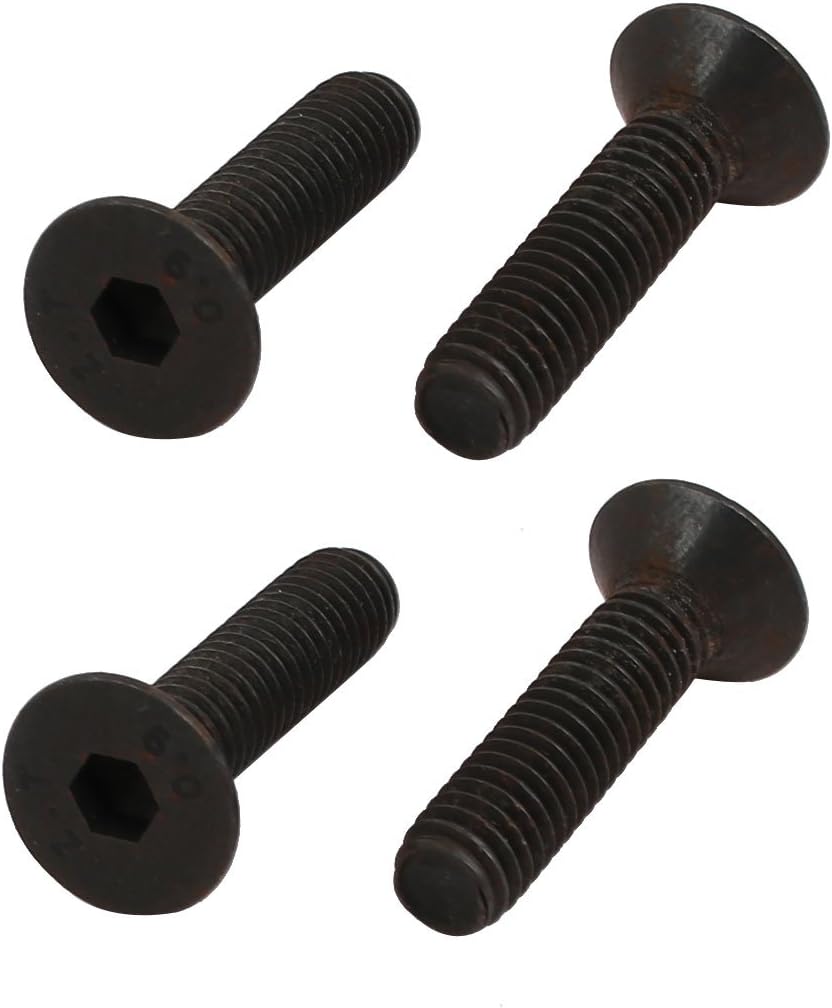 4pcs M6x25mm Flat Countersunk Head Hex Socket Left Hand Thread Bolt DIN7991
