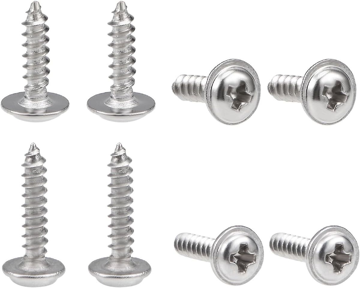 2x8mm Self Tapping Screws Phillips Pan Head Screw 304 Stainless Steel Bolts 50Pcs, 2x10mm 50pcs
