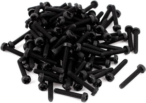 M2 x 12mm Pan Head Plastic Phillips Machine Screws Black 100 PCS