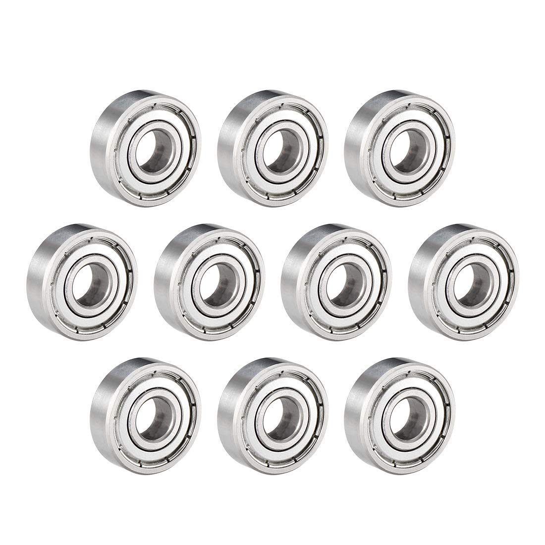 607ZZ Deep Groove Ball Bearing Double Shield 607-2Z 80017, 7mm x 19mm x 6mm Chrome Steel Bearings (10-Pack)