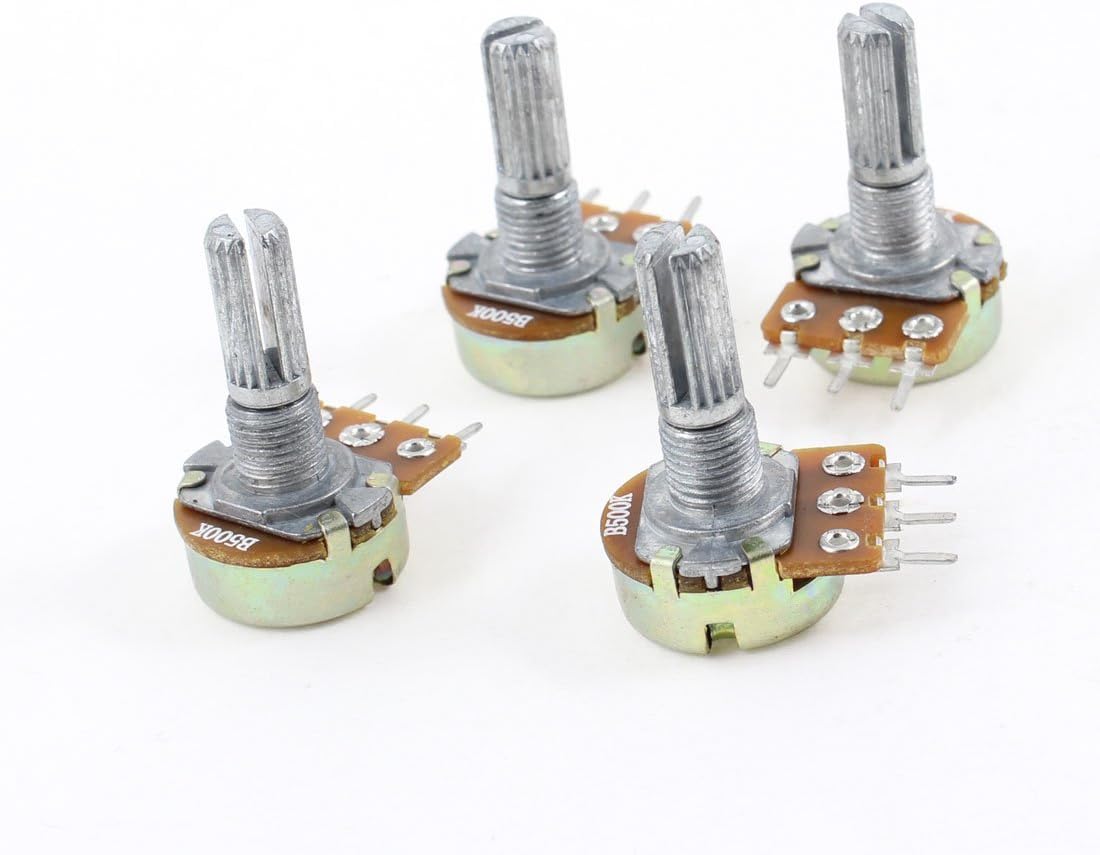 6mm Shaft B500K 500K ohm Type B Single Linear Potentiometers 4 pcs
