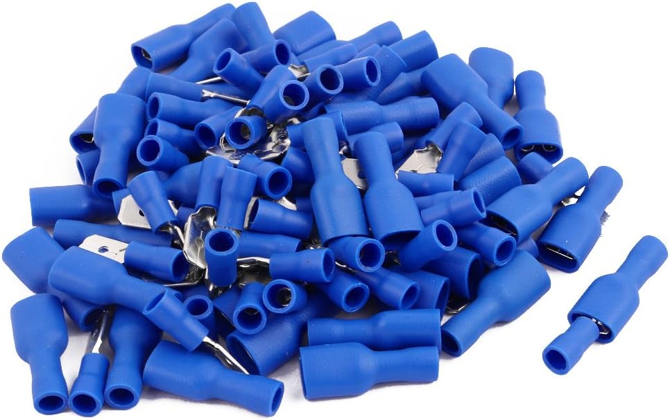 100PCS Insulated Electrical Connectors Spade Crimp Terminals Kits 16-14AWG