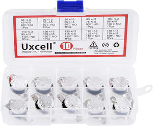 10pcs NO KSD301 Thermostat 60-150°C(140-302°F) Temperature Thermal Control Switch 60 70 80 90 100 110 120 130 140 150°C Normally Open Assortment Kit