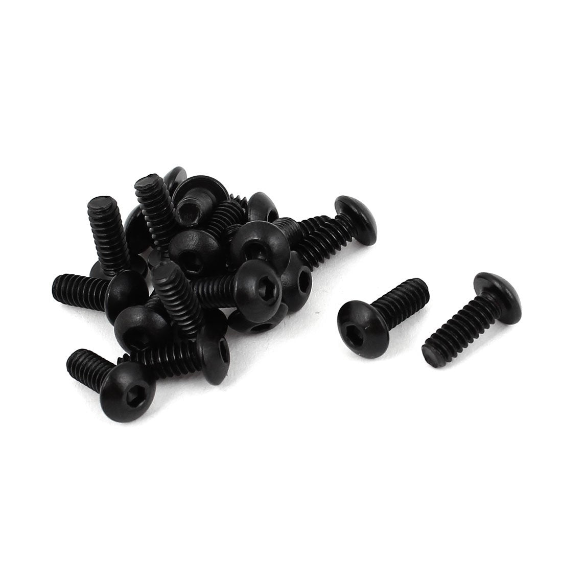 #6-32 x 3/8" UNC Alloy Steel Hex Socket Button Head Screws Black 20Pcs