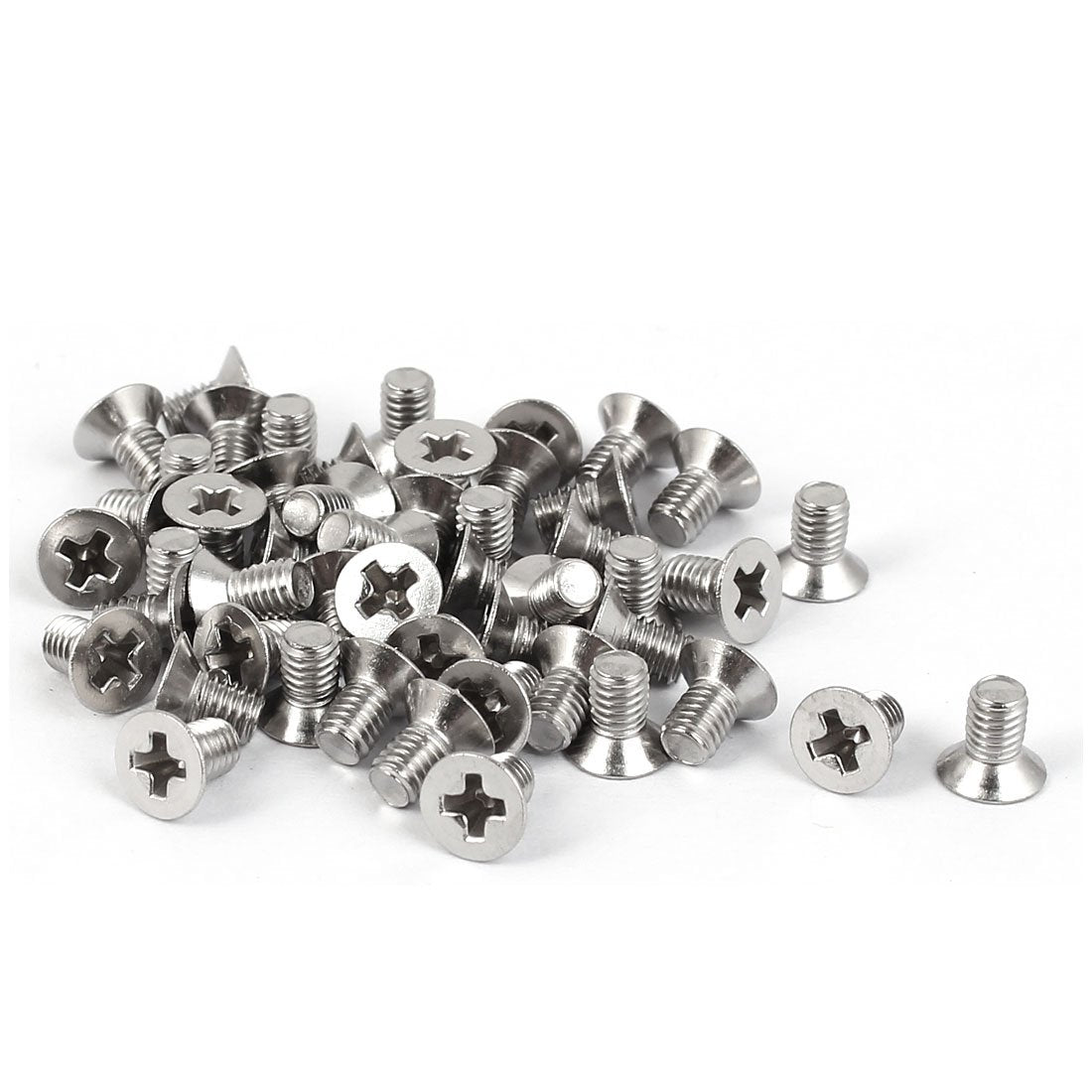 M3x4mm 316 Stainless Steel Countersunk Phillips Machine Screws Fasteners 50 Pcs