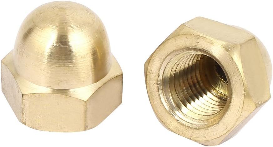 Acorn Hex Cap Nuts - 2Pcs M20 Dome Nuts Brass Hexagon Decorative Cap Nut for Screws Bolts Brass Tone