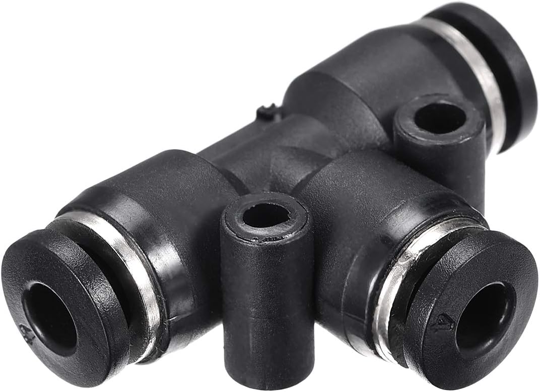Plastic Tee Push To Connect Tube Fittings 4mm or 5/32" OD Push Lock 5pcs