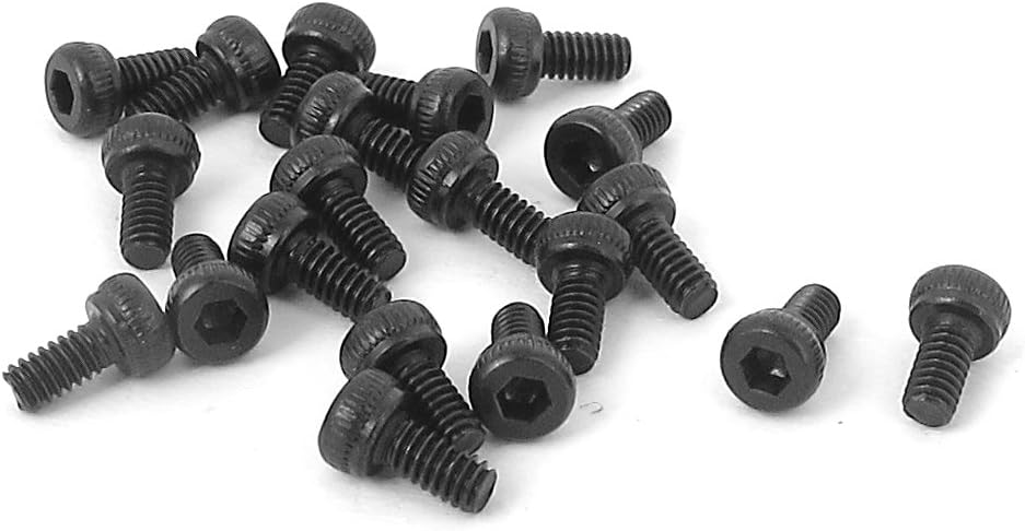 M2 x 4mm 12.9 Alloy Steel Hex Socket Head Cap Screws Bolts Black 20pcs
