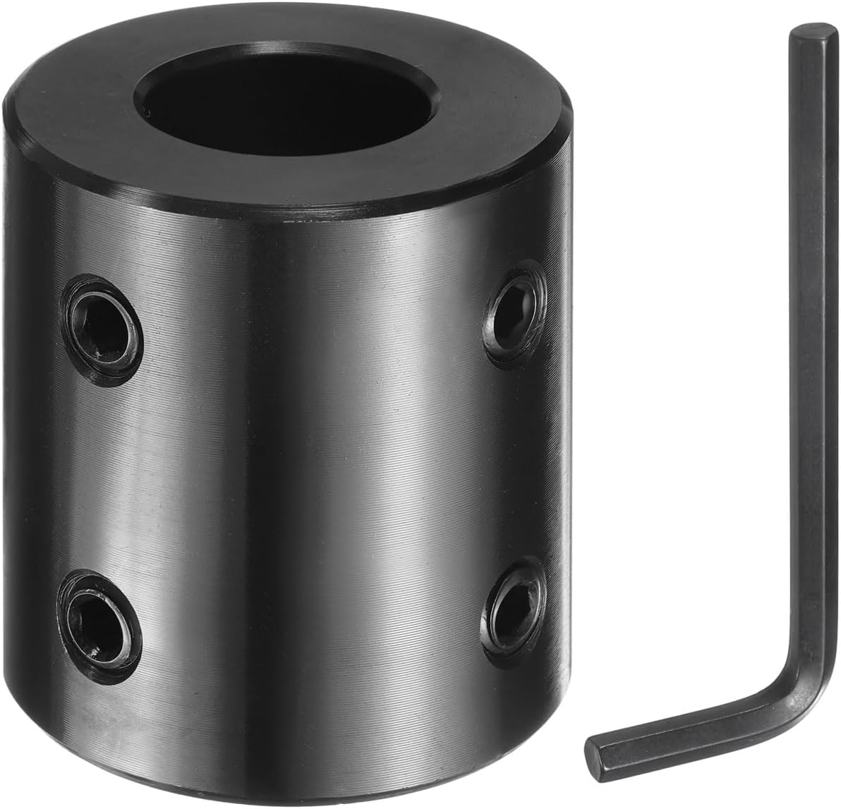 Shaft Coupling, 7/8" Bore 1-3/4" OD 2" Length Black Oxide Plated Steel Rigid Coupling with Hex Wrench for 3D Printers Motor Wheel (4 Screws)