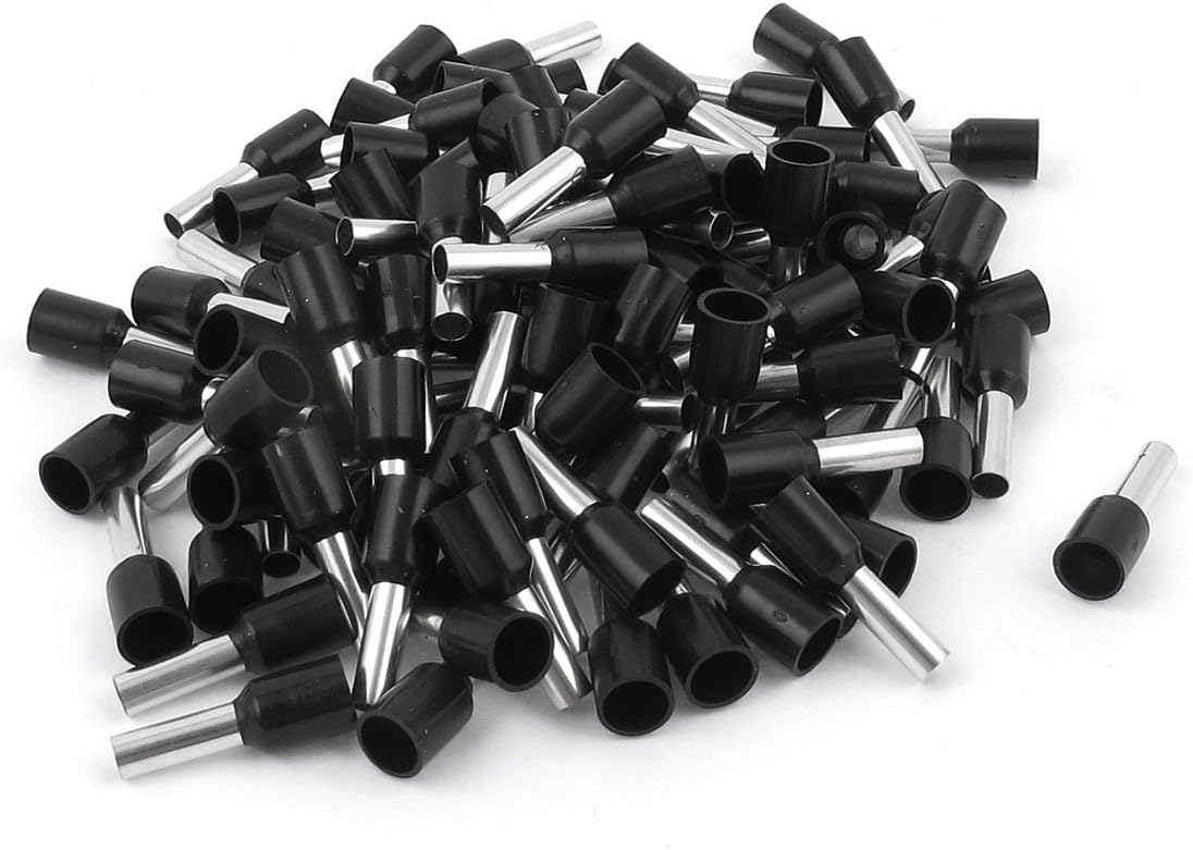 AWG12 Wire Crimp Connector Insulated Ferrule Terminal with 100 Piece, Black