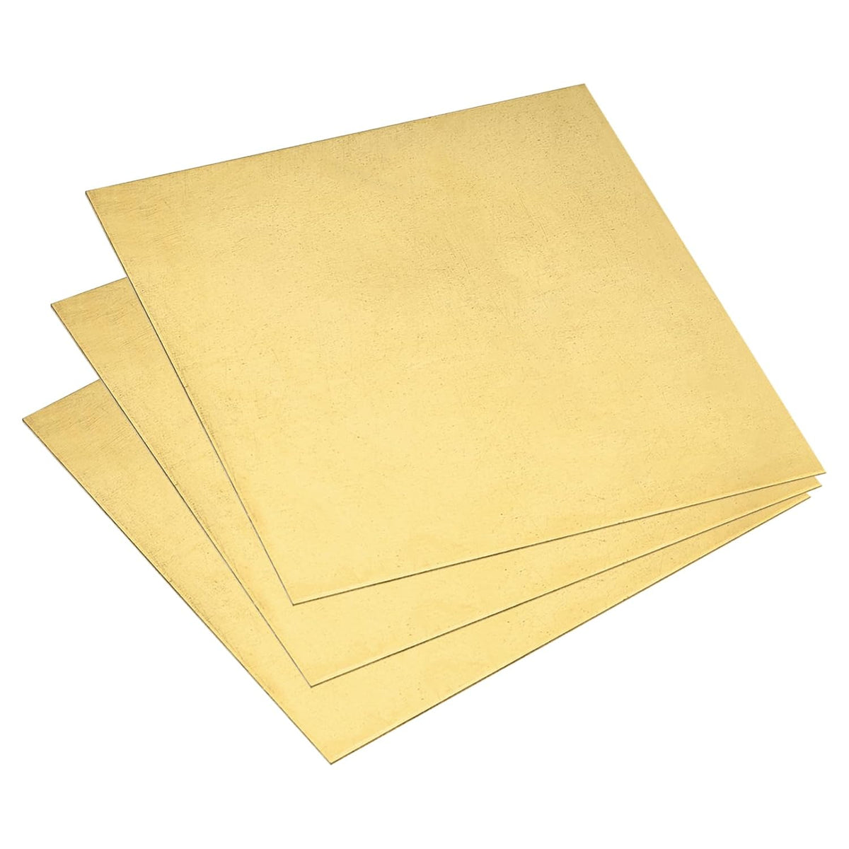 3Pcs Brass Sheet, 4" x 4" Metal Sheets 0.02" Thickness H62 Brass Plates for DIY Crafts, Electrical, Repairs, Industry