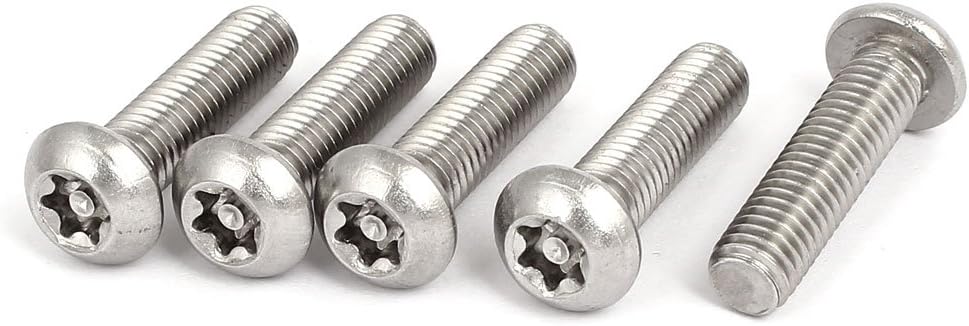 M8x30mm 304 Stainless Steel Button Head Torx Security Machine Screws 5pcs