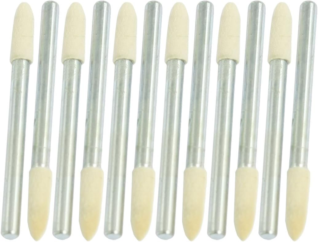 12 Pcs 3.5mm Conical Felt Bobs 3mm Shank for Power Drill Die Grinder