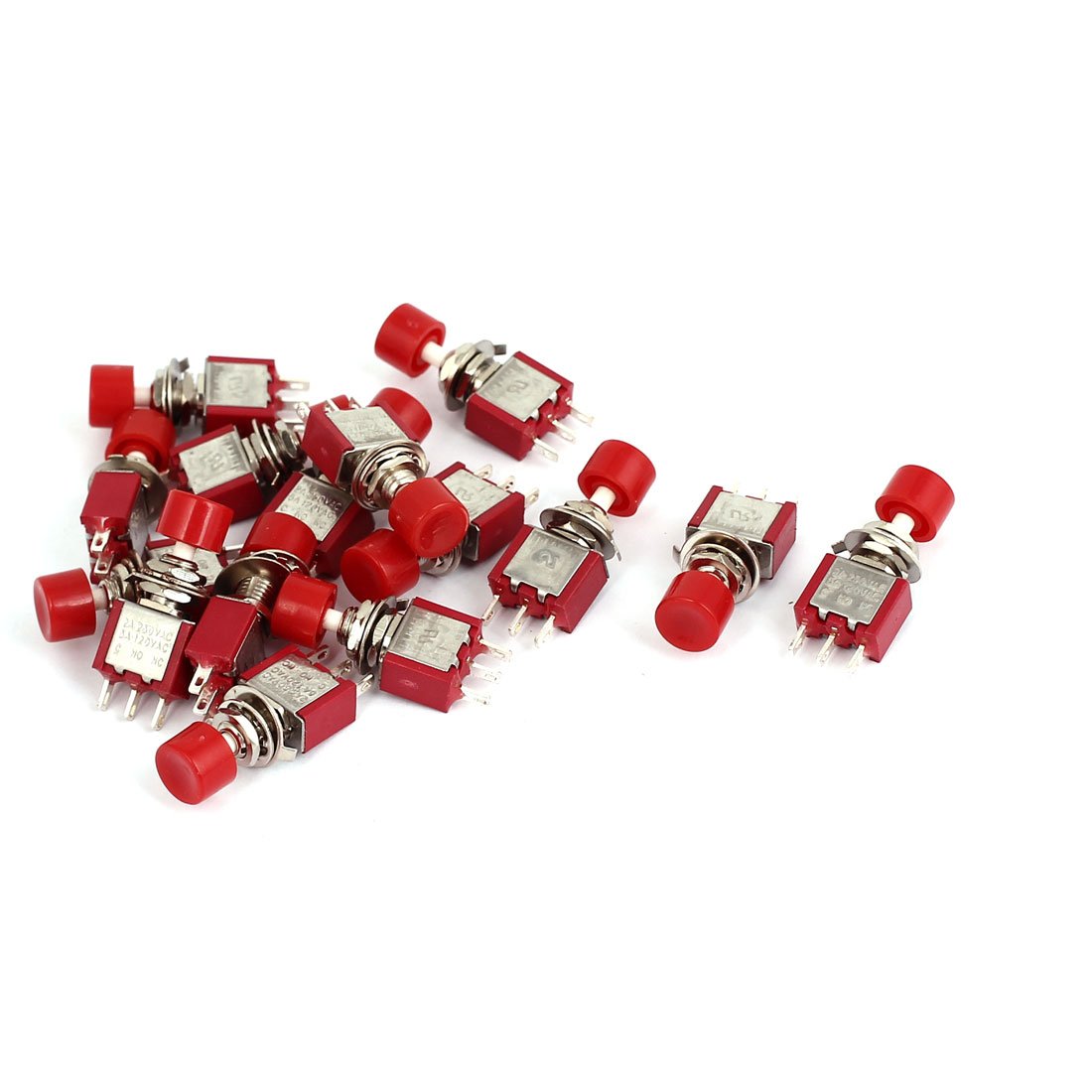 AC 120V 5A/ AC 250V 2A SPDT 1NO 1NC Momentary Mini Push Button Switch 15Pcs