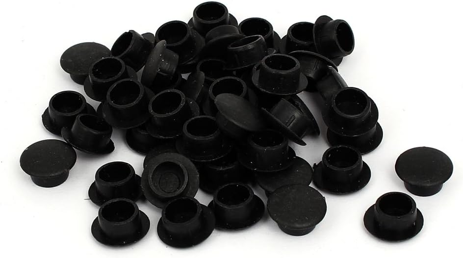 10mm Dia Plastic Straight Line Screw Cap Covers Hole Covers Lids Black 50pcs