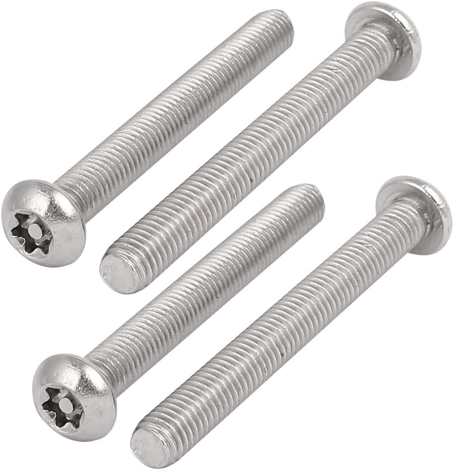 M8x70mm 304 Stainless Steel Button Head Torx Security Machine Screws 4pcs