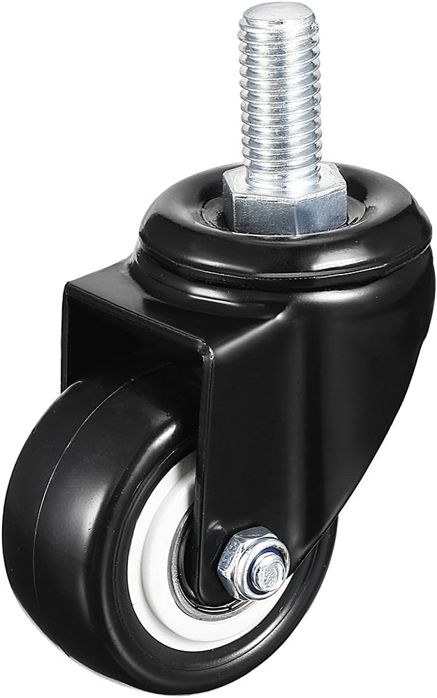 2 inch Swivel Caster wheels PU 360 Degree Threaded Stem Caster Wheel, M10 x 25mm, 132lb Capacity