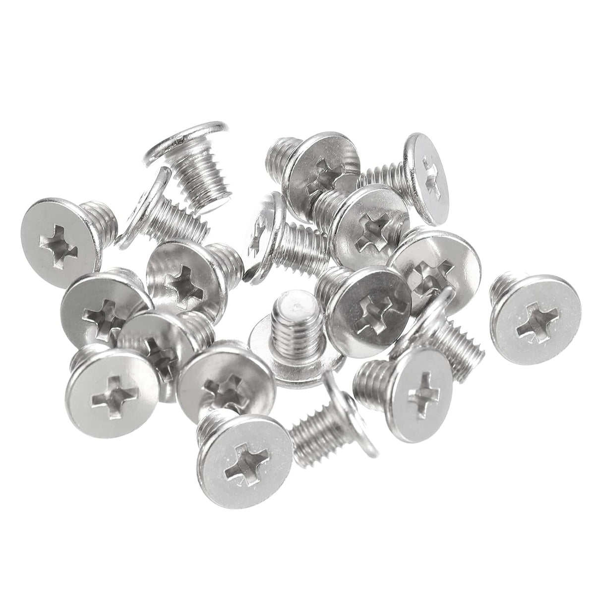 M5-0.8 x 6mm 20Pcs Flat Round Head Screws 304 Stainless Steel Phillips Drive Machine Screws Hardware Fastener for Furniture Connection