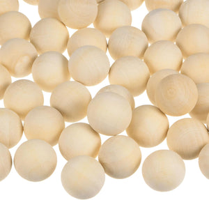 150pcs Round Wood Balls 16mm Diameter Unfinished Solid Wooden Spheres, Small Natural Craft Balls for DIY Craft Projects Art Ornaments