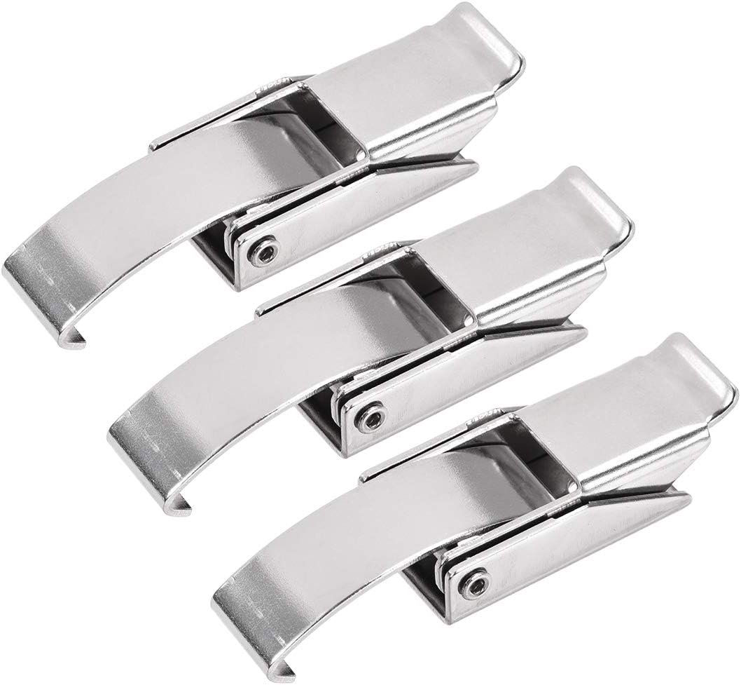 2.87-inch SUS304 Stainless Steel Draw Toggle Latch with Spring-Steel Hook - 3 Pcs