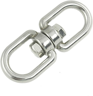 Marine Mooring 1/4" Eye to Eye Swivel 304 Stainless Steel Silver Tone