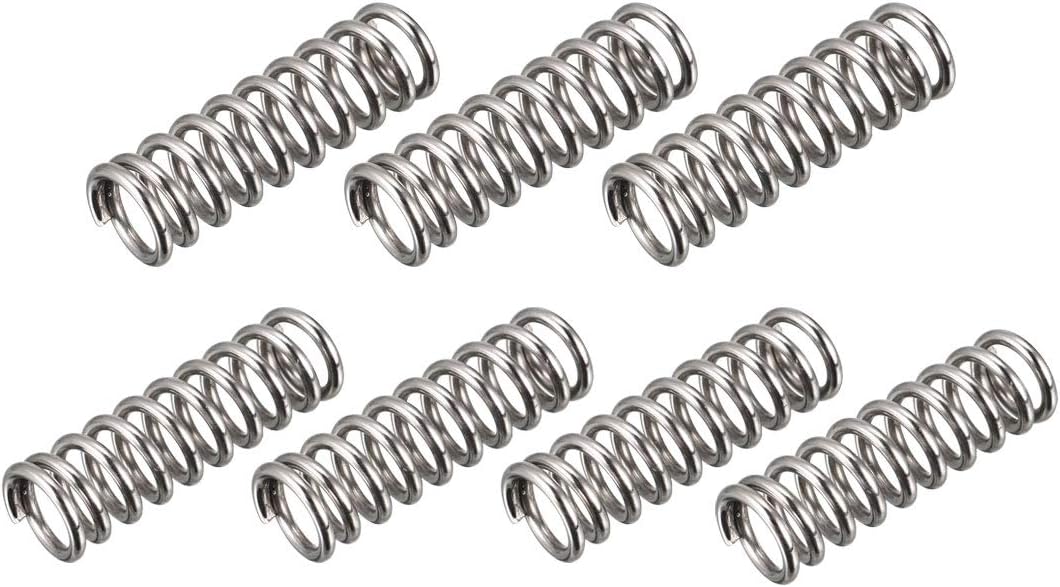 Compression Spring - 1.2mm Wire Dia, 8mm OD, 25mm Free Length Spring Steel Extension Spring,Silver,7Pcs