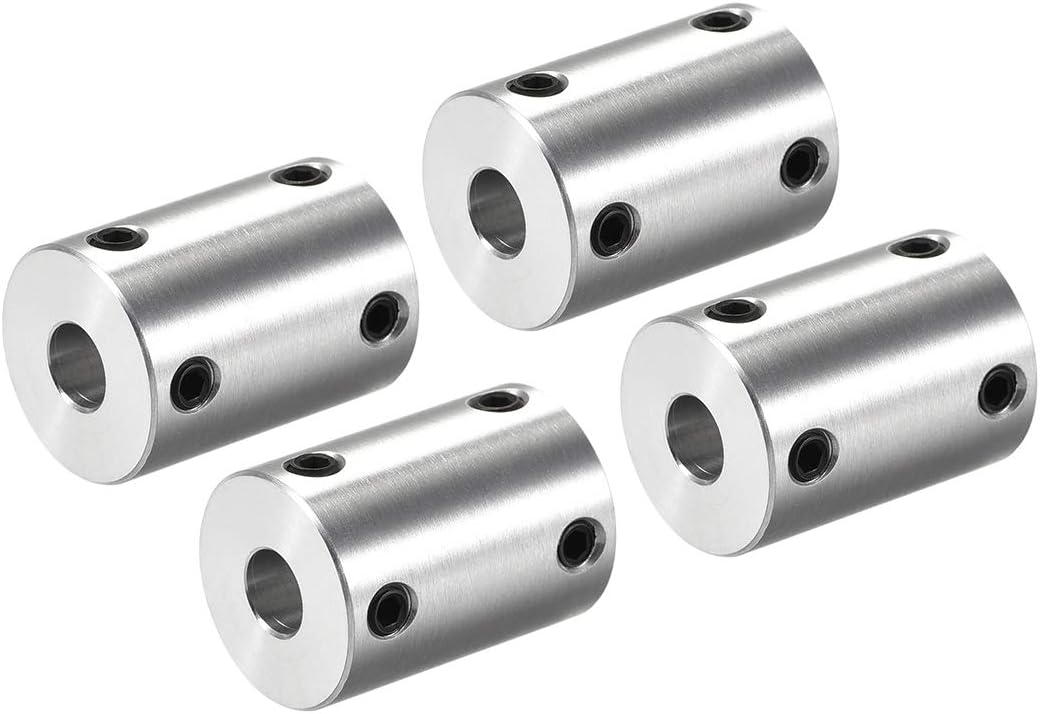 1/4 Inch to 8mm Bore Rigid Coupling Set Screw L25XD18 Aluminum Alloy,Shaft Coupler Connector,Motor Accessories,4pcs