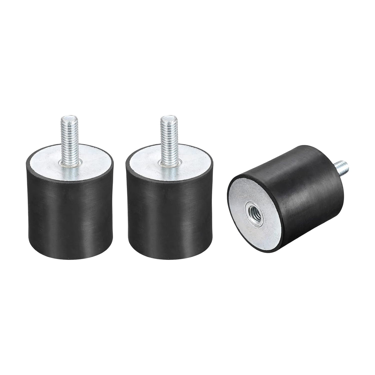 Rubber Mounts 3pcs M10 Male/Female Vibration Isolator Shock Absorber D50mmxH50mm, for Garage Motor Air Compressor Car Boat Bobbins