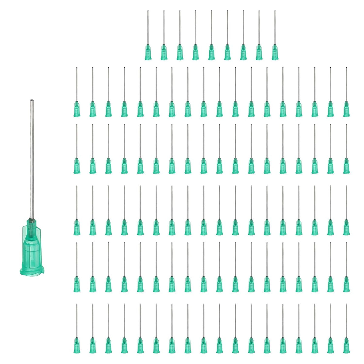 150 Pcs Blunt Tip Dispensing Needle, 18 Gauge Stainless Steel Dispensing Tips with Luer Lock 1.5" Plastic Blunt Dispenser Needle for Glue Oil Applicator, Green