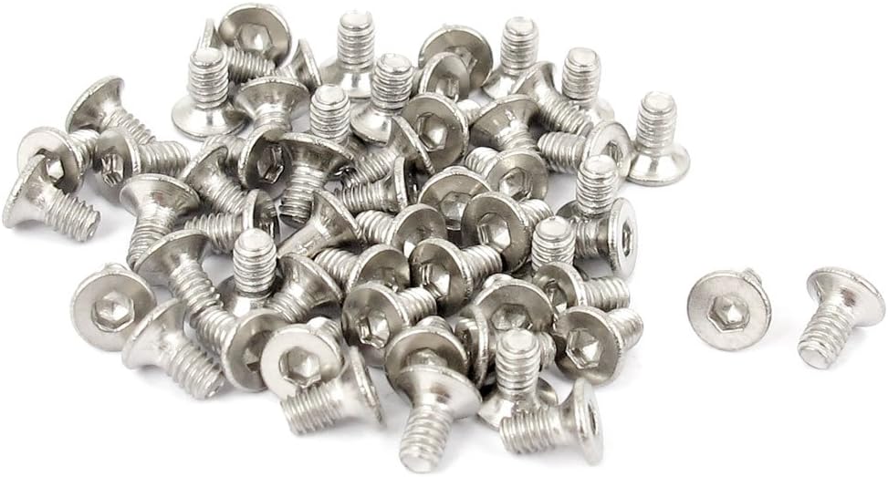 M2 x 4mm Hex Socket Countersunk Flat Head Screw Bolts 50pcs