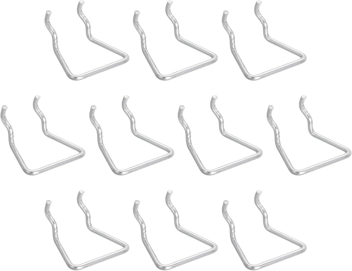 10Pcs Pegboard Hooks, Stainless Steel Peg Board Display Hook Hanging Organizer Accessories for Garage Offices Kitchen Stores, Silver