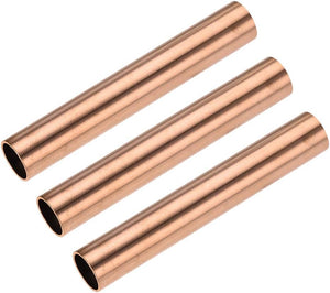 Copper Round Tube, 16mm OD 1mm Wall Thickness 100mm Length Straight Pipe Tubing 3 Pcs